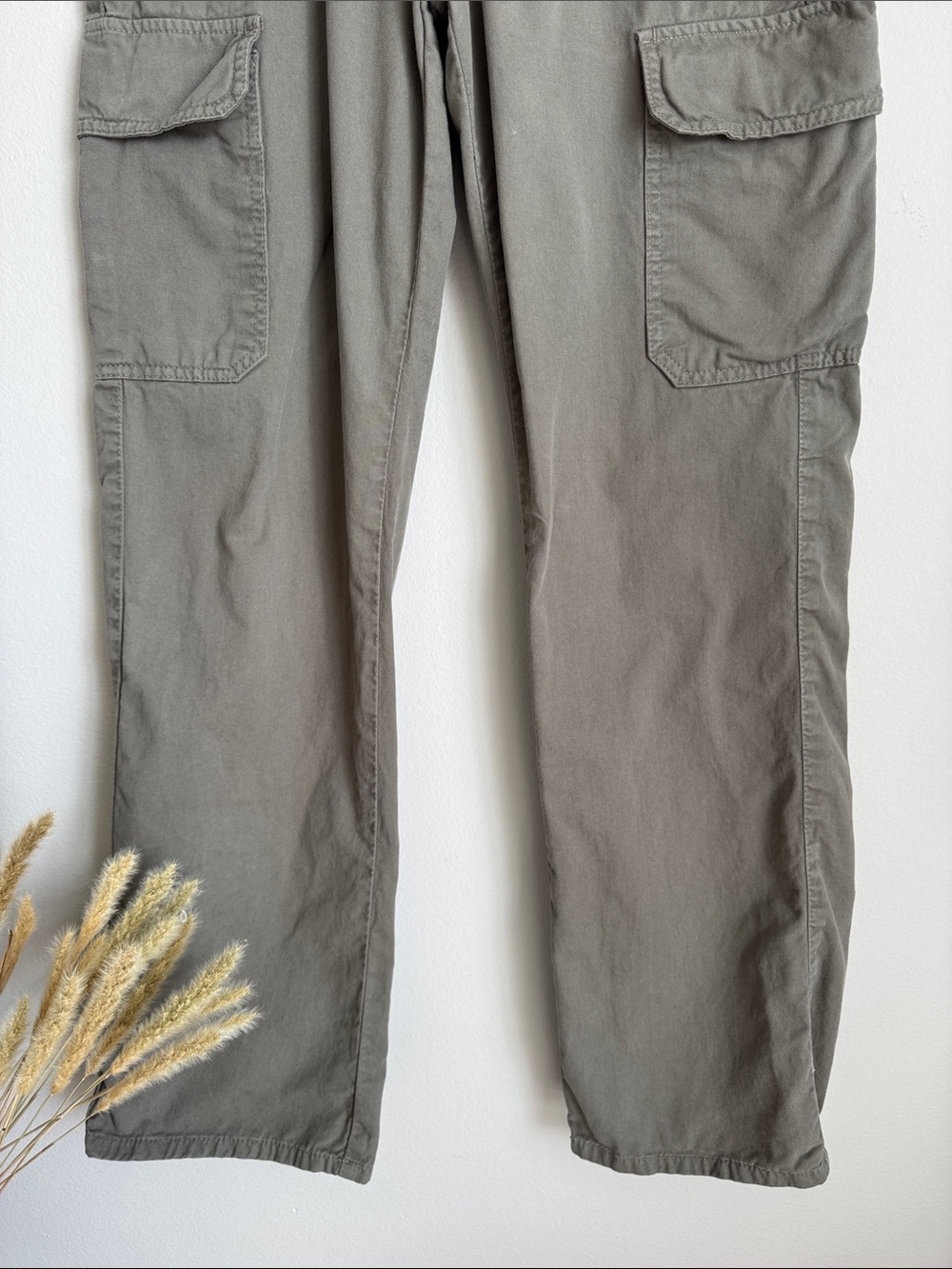 Zara Olive Green Cargo Pants Women’s US 6 EU 38 Utility Straight Leg High Rise - Picture 4 of 9